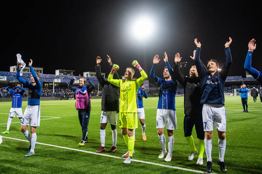 Players of Sarpsborg 08 celebrates