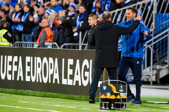 Geir Bakke, head coach of Sarpsborg 08, and Tom Freddy