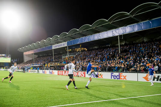 Joakim Maehle of Genk and Kristoffer Zachariassen of