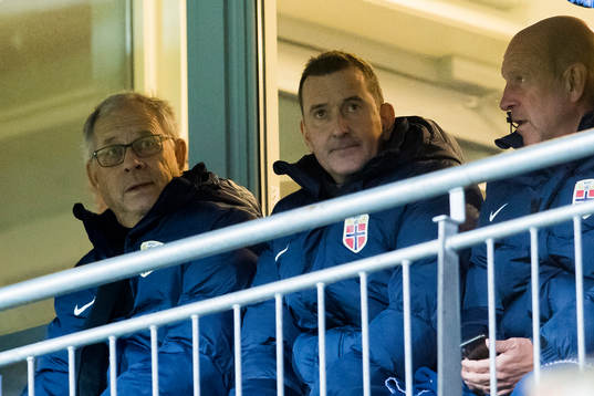 Lars Lagerbäck, head coach of Norway,  Per Joar Hansen,