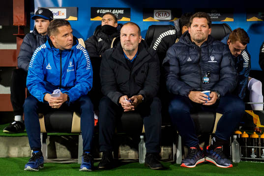 Tom Freddy Aune, assistant coach of Sarpsborg 08, and Geir
