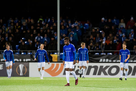 Rashad Muhammed of Sarpsborg 08 looks dejected