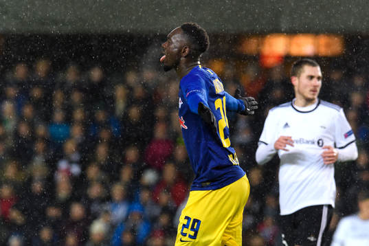 Jean-Kevin Augustin of RB Leipzig celebrates