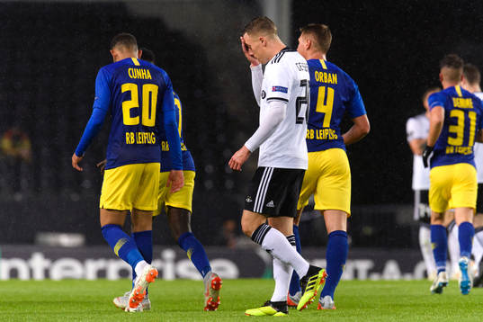 Alex Gersbach of Rosenborg looks dejected