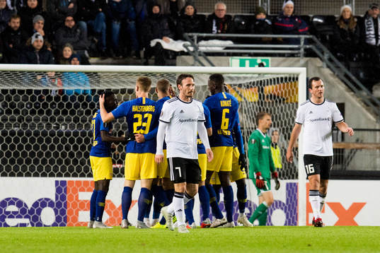 Mike Jensen of Rosenborg looks dejected