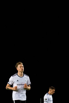 Alexander Søderlund of Rosenborg looks dejected