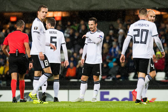 Mike Jensen of Rosenborg looks dejected