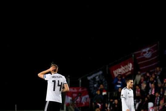 Alexander Søderlund of Rosenborg looks dejected