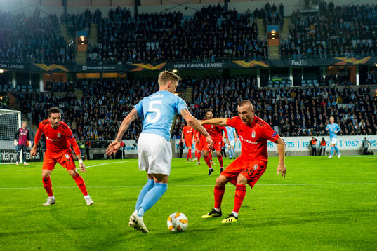 Sören Rieks of Malmö FF is looked