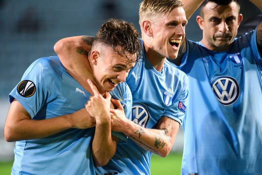 Andreas Vindheim and Sören Rieks of Malmö FF celebrates