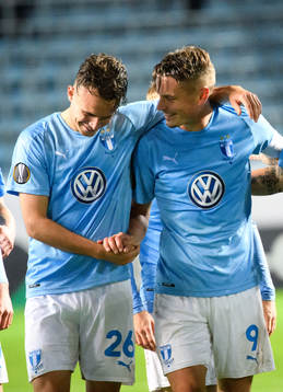 Andreas Vindheim and Markus Rosenberg of Malmö FF
