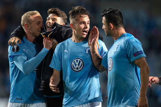 Andreas Vindheim of Malmö FF celebrates