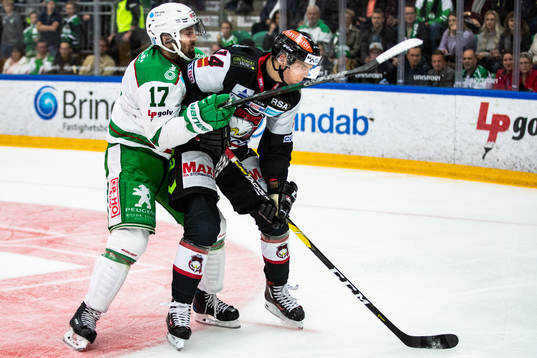 Rögles Taylor Matson och Malmö Redhawks Carl-Johan Lerby