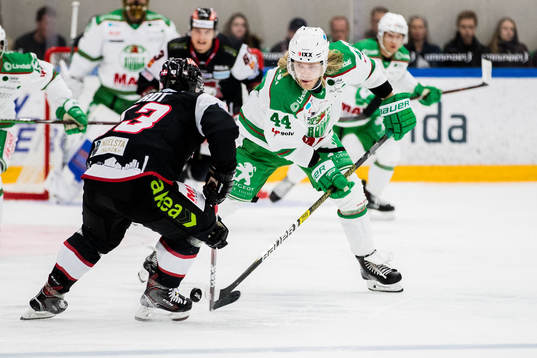 Malmö Redhawks Nichlas Hardt  och Rögles Olle Liss