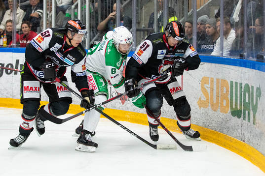Malmö Redhawks Emil Sylvegård  och Max Görtz
