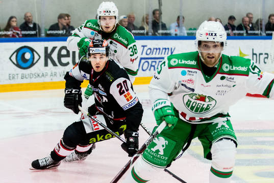 Malmö Redhawks Henrik Hetta och Rögles Erik Andersson