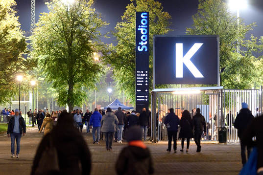 Spectators outside the stadium