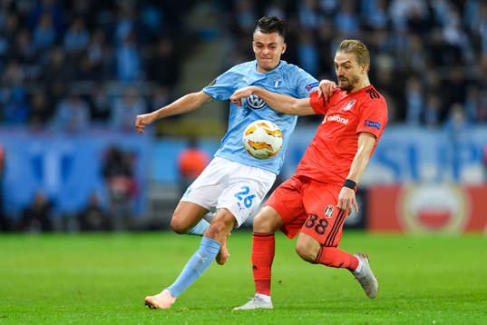 Andreas Vindheim of Malmö FF and Caner Erkin of Besiktas