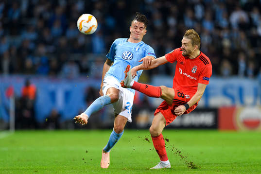 Andreas Vindheim of Malmö FF and Caner Erkin of Besiktas