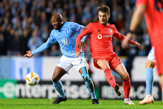 Fouad Bachirou of Malmö FF and Adem Ljajic of Besiktas