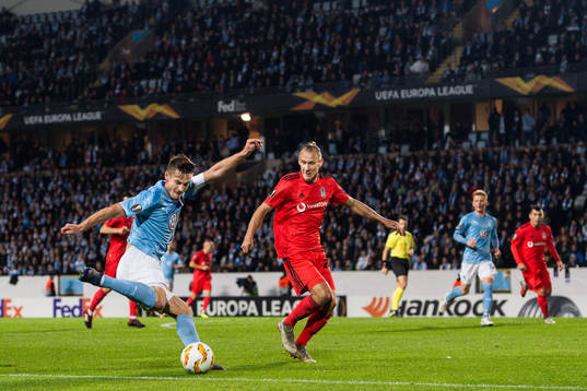 Markus Rosenberg of Malmö FF and Adem Ljajic of Besiktas