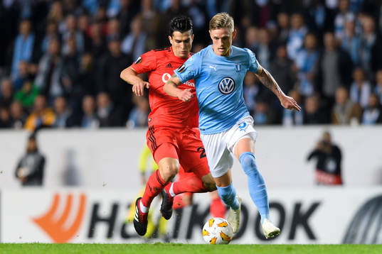 Necip Uysal of Besiktas and Sören Rieks of Malmö FF