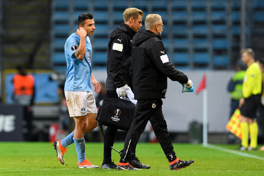 Behrang Safari of Malmö FF leaves the pitch