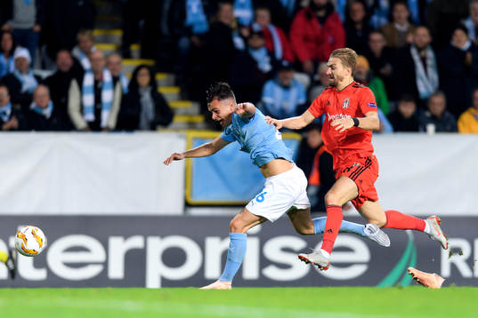 Andreas Vindheim of Malmö FF and Caner Erkin of Besiktas