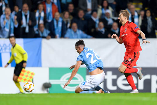 Andreas Vindheim of Malmö FF and Caner Erkin of Besiktas