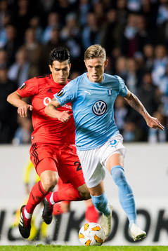 Necip Uysal of Besiktas and Sören Rieks of Malmö FF
