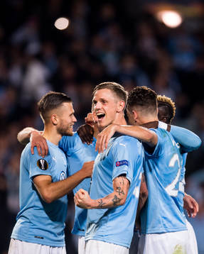 Markus Rosenberg of Malmö FF celebrates Sören Rieks
