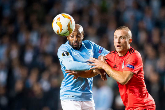 Fouad Bachirou of Malmö FF and Gökan Före of Besiktas