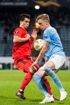 Necip Uysal of Besiktas and Sören Rieks of Malmö FF