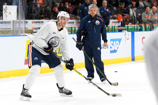 Connor McDavid and Todd McLellan, head coach