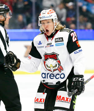 Malmö Redhawks Marcus Sylvegård jublar