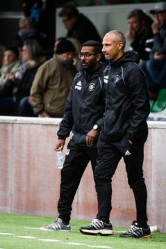 Ängelholms tränare Alexander Tengryd och Henrik Larsson