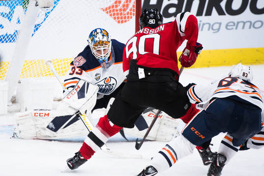 Marcus Johansson of the New Jersey Devils against