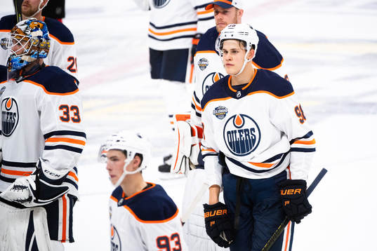 Jesse Puljujarvi of the Edmonton Oilers looks dejected