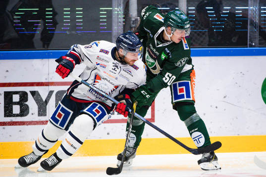 Linköpings Derek Roy och Färjestads Sebastian Erixon