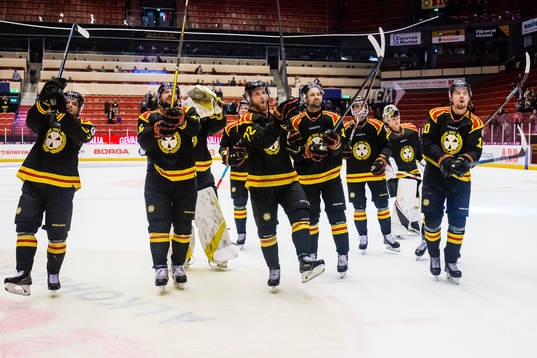 Brynäs spelare jublar