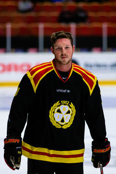 Brynäs Daniel Kristo innan ishockeymatchen i SHL mellan