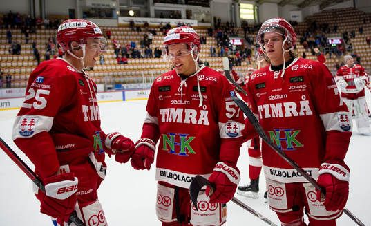 Timrås Patrik Blomberg, Anton Wedin och Marcus Hardegård
