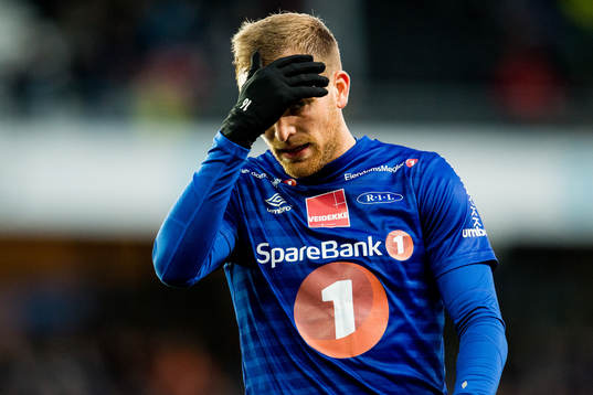 Kristoffer Løkberg of Ranheim looks dejected