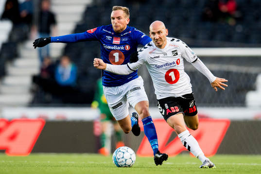 Kristoffer Løkberg of Ranheim and Jone Samuelsen of Odd