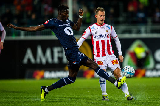 Amidou Diop of Kristiansund and Morten Gamst Pedersen of