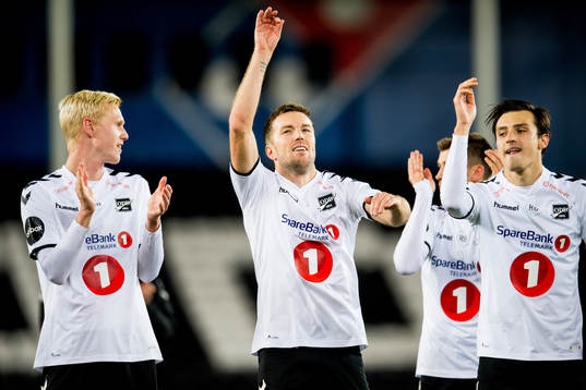 Espen Ruud of Odd celebrates