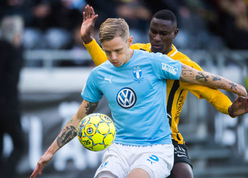 Malmö FFs Sören Rieks och Häckens Elohor Ekpolo