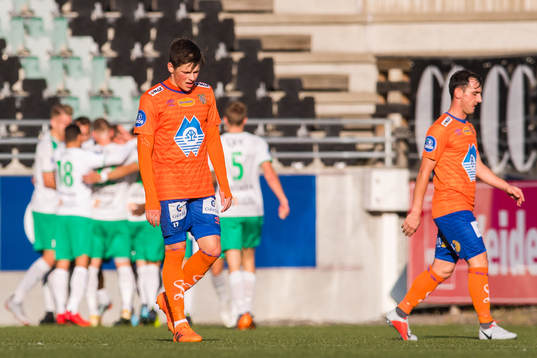 Sondre Fet of Aalesund looks dejected