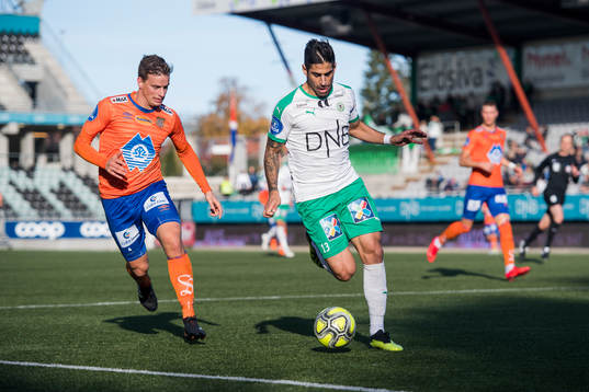 Jonas Grønner of Aalesund  and Rubén Alegre Guerra of