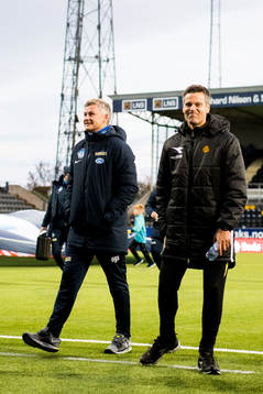 Ole Gunnar Solskjær, manager of Molde, and Kjetil Knutsen,